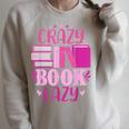 Reading Reader Crazy Book Lady English Teacher Raglan Sleeve Sweatshirt Heather Forest