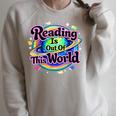 Reading Is Out Of This World Space Books Lover Kid Boy Raglan Sleeve Sweatshirt Heather Forest
