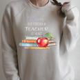 Retired But Forever A Teacher At Heart Vintage Books & Apple Raglan Sleeve Sweatshirt Heather Forest