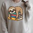 Sloth Sleeping On Books Raglan Sleeve Sweatshirt Heather Forest Sloth Sleeping On Books Raglan Sleeve Sweatshirt Heather Forest