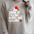 Snow Is Falling Books Are Calling Raglan Sleeve Sweatshirt Heather Forest