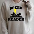 Speed Reader Book Lover Reading Raglan Sleeve Sweatshirt Heather Forest