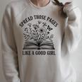 Spread Those Pages Like A Good Girl Book Lover Raglan Sleeve Sweatshirt Heather Forest