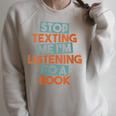 Stop Texting Me I'm Listening To A Book Audiobook Raglan Sleeve Sweatshirt Heather Forest