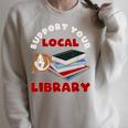 Support Your Local Library Guinea Pig Book Reader Raglan Sleeve Sweatshirt Heather Forest