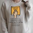 Teacher Book I Will Not Yell In Class Teacher Teaching Men Women Raglan Sleeve Sweatshirt Heather Forest