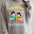 Teacher Heart Text Book For Men Women Raglan Sleeve Sweatshirt Heather Forest Teacher Heart Text Book For Men Women Raglan Sleeve Sweatshirt Heather Forest