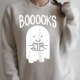 Teacher Librarian Halloween Cute Ghost Books Library Women Raglan Sleeve Sweatshirt Heather Forest