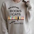 Time Spent With Books & Cats Is Never Wasted Raglan Sleeve Sweatshirt Heather Forest Time Spent With Books & Cats Is Never Wasted Raglan Sleeve Sweatshirt Heather Forest