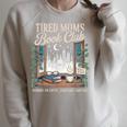 Tired Moms Book Club Coffee Chaos & Chapters Mother's Day Raglan Sleeve Sweatshirt Heather Forest