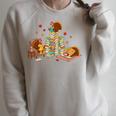 Turkey Reading Books Fall Librarian Book Lover Teacher Kids Raglan Sleeve Sweatshirt Heather Forest