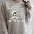 Unapologetically Anti-Social Book Club Introvert Reader Raglan Sleeve Sweatshirt Heather Forest