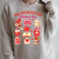 Valentines Reading Book Lover All Booked For Valentine's Day Raglan Sleeve Sweatshirt Heather Forest
