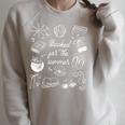 Vintage Booked For Summer Beach Reading Library Book Lover Raglan Sleeve Sweatshirt Heather Forest