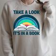 Vintage Retro Style Rainbow Take a Look It's In a Book Read Raglan Sleeve Sweatshirt Heather Forest Vintage Retro Style Rainbow Take a Look It's In a Book Read Raglan Sleeve Sweatshirt Heather Forest