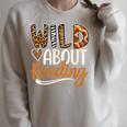 Wild About Reading Book Animal Children's Book Lover Teacher Raglan Sleeve Sweatshirt Heather Forest