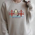 Women's San Franciscos Cat Golden Gates Bridge Cat Reading Books Raglan Sleeve Sweatshirt Heather Forest