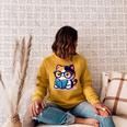 Adorable Book Lover Calico Cat With Reading Glasses Cute For Men Women Kids Raglan Sleeve Sweatshirt Ash