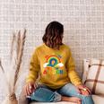 Take a Look It's In a Book Rainbow Reading Raglan Sleeve Sweatshirt Ash