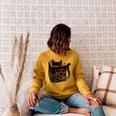 SataniCat Pentagram Cat Satan Demon Necronomicon Book Lover Raglan Sleeve Sweatshirt Ash