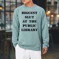 Biggest Slut At The Public Library Book Lover Raglan Sleeve Sweatshirt Cardinal Biggest Slut At The Public Library Book Lover Raglan Sleeve Sweatshirt Cardinal