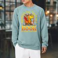 Book Dragon Reader Reading Books Library Literacy Raglan Sleeve Sweatshirt Cardinal