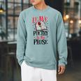 Book Reading Leave Poetry To The Prose Raglan Sleeve Sweatshirt Cardinal