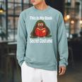 This Is My Book Secret Costume Pigeon Bird Kids Reading Raglan Sleeve Sweatshirt Cardinal