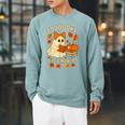 Books And BER Months Fall Librarian Reading Halloween Raglan Sleeve Sweatshirt Cardinal