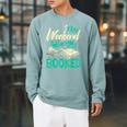 Bookworm My Weekend Is All Booked Reading Books Raglan Sleeve Sweatshirt Cardinal