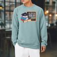 All The Cool Kids Are Reading Book Nerd School Graduation Raglan Sleeve Sweatshirt Cardinal