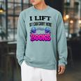 Cool Lift So I Can Carry More Books Reader Workout Saying Raglan Sleeve Sweatshirt Cardinal