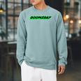 Doomsday Movie Ending Character Book Raglan Sleeve Sweatshirt Cardinal