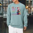 Eat Sleep Read Repeat Unicorn Read Book Reading Lovers Kids Raglan Sleeve Sweatshirt Cardinal
