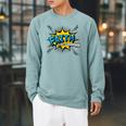Faith Is My Superpower Fun Comic Book Christian Premium Tri-Blend Raglan Sleeve Sweatshirt Cardinal