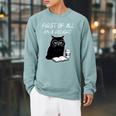 First Of All I’m A Delight Cute Cat Books Coffee Humor Raglan Sleeve Sweatshirt Cardinal