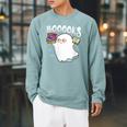Halloween Books Librarian English Teacher Reader Reading Raglan Sleeve Sweatshirt Cardinal