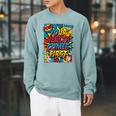 Your Health Comes First Pop Art Comic Book Halftone Retro Raglan Sleeve Sweatshirt Cardinal