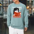 Just A Girl Who Loves Anime And Reading Books Raglan Sleeve Sweatshirt Cardinal
