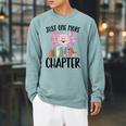 Just One More Chapter Book Lover Librarian Teacher Men Women Kids Raglan Sleeve Sweatshirt Cardinal