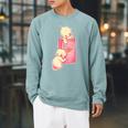 Kewpie Baby Magic Spell Book Witchcraft Halloween Gothic Raglan Sleeve Sweatshirt Cardinal