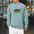 Kids Boys Felix Comic Book Superhero Name Raglan Sleeve Sweatshirt Cardinal