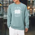 Librarian Just One More Chapter Bookish Cute Book Reading Raglan Sleeve Sweatshirt Cardinal