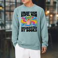 Library Cards Repel Men Intimidated By Books Sassy Reader Raglan Sleeve Sweatshirt Cardinal