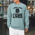 I Have Lived A Thousand Lives Trendy Book Reading Literary Raglan Sleeve Sweatshirt Cardinal
