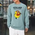 Mr Men Little Miss Meme Little Miss Book Hoarder Raglan Sleeve Sweatshirt Cardinal
