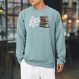 The Original Handheld Device Book Fair Book Lover Raglan Sleeve Sweatshirt Cardinal