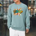 POW Colorful Comic Book Pop Art Fun Superhero Raglan Sleeve Sweatshirt Cardinal POW Colorful Comic Book Pop Art Fun Superhero Raglan Sleeve Sweatshirt Cardinal