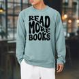 Read More Books Book Lover Raglan Sleeve Sweatshirt Cardinal