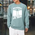 Reading Is Lit Book Lover Raglan Sleeve Sweatshirt Cardinal